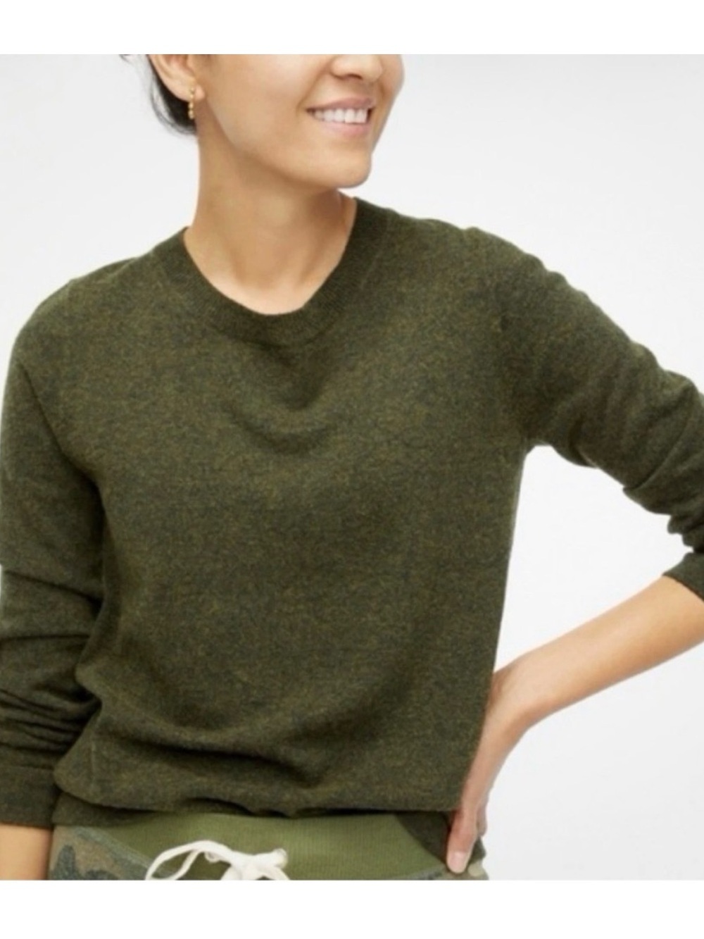 J. Crew Moss Green Crewneck Sweater